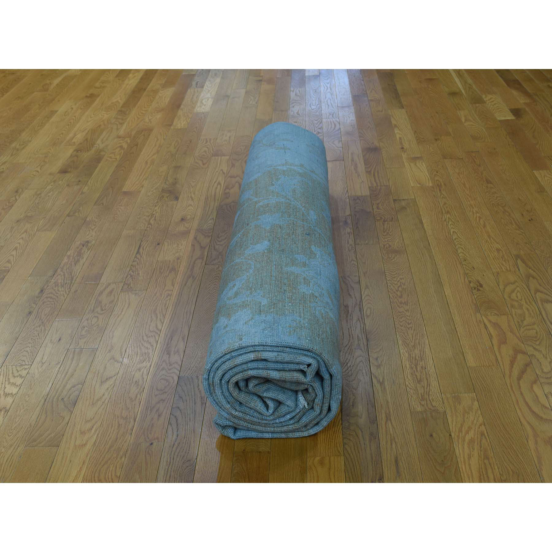 10'x14'3" Pure Wool Silver Wash HandKnotted Persian Rug 36833